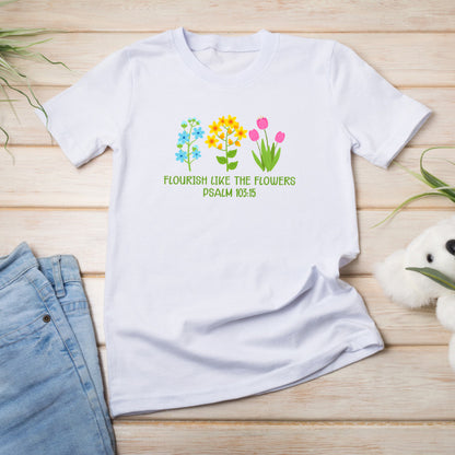 Flourish Like The Flowers T-Shirt | Christian Equestrian Apparel