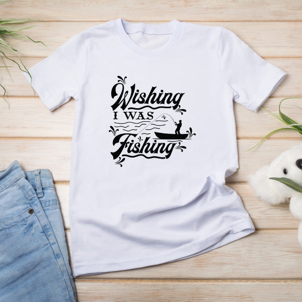 "Wishing I Was Fishing" Unisex T-Shirt | Ideal for Anglers