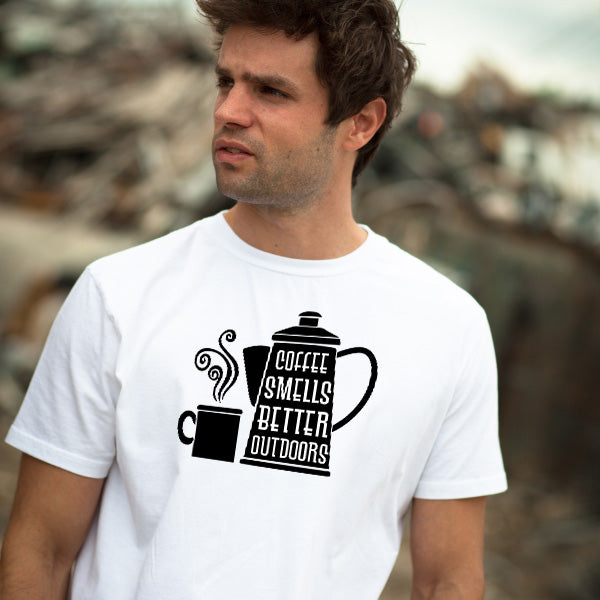 "Coffee Smells Better Outdoors" Unisex T-Shirt | Equestrian Style