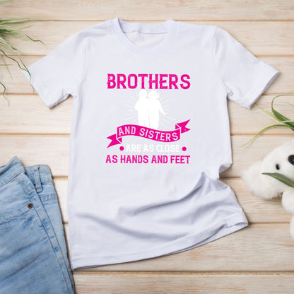 Unisex Sibling T-Shirt - 'Close as Hands & Feet' Design