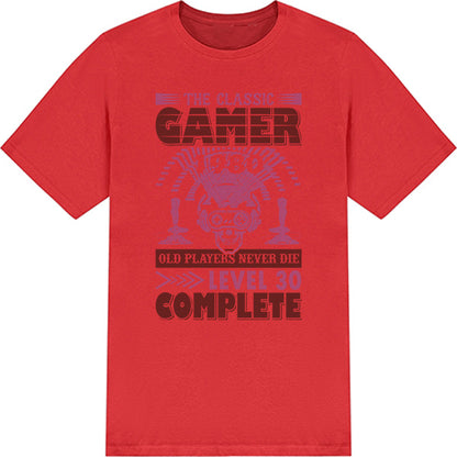 Classic Gamer T-Shirt - "Old Players Never Die" | Premium Apparel