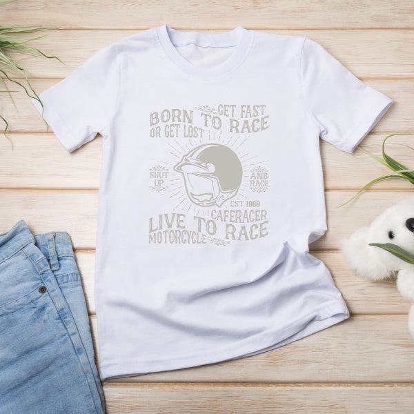 "Born To Race or Get Lost" T-Shirt | Unisex Motorbike Tee