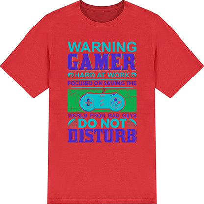 Warning: Gamer Hard at Work T-Shirt | Premium Gaming Gear