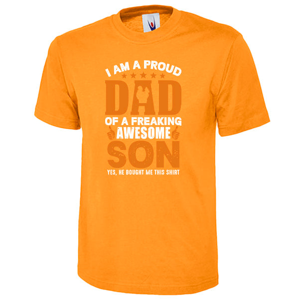 Proud Dad of Awesome Son T-Shirt | Dad's Favorites Collection