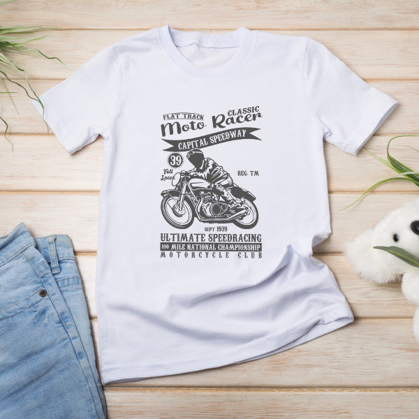 Flat Track Moto Classic Racer T-Shirt | Unisex & Stylish