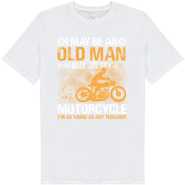 Old Man on Motorcycle T-Shirt | Perfect for Bikers