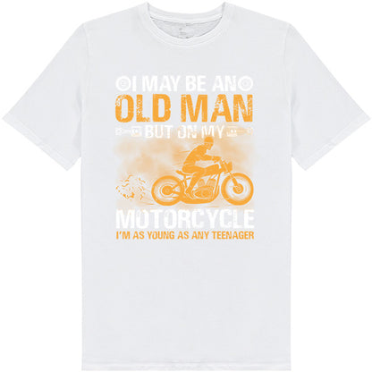 Old Man on Motorcycle T-Shirt | Perfect for Bikers