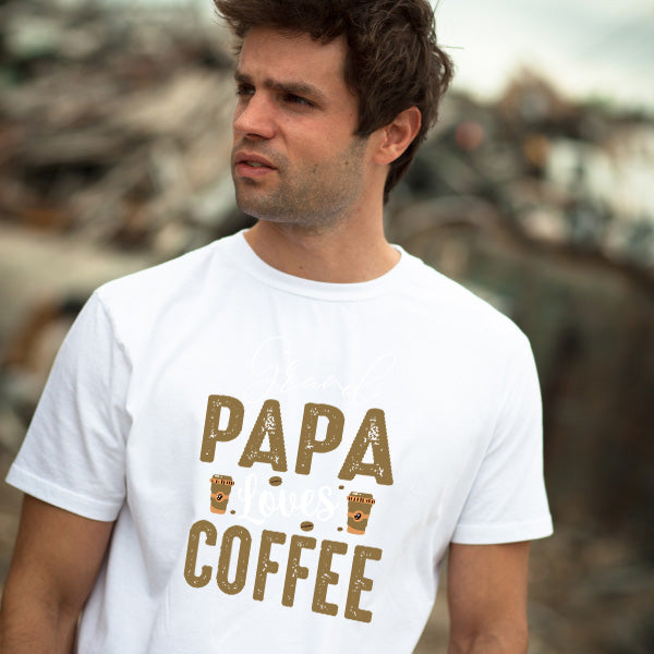 Grand Papa Loves Coffee T-Shirt | Unisex Equestrian Apparel