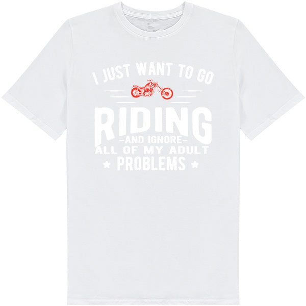 Riding & Ignore Problems T-Shirt | Unisex Motorcycle Tee