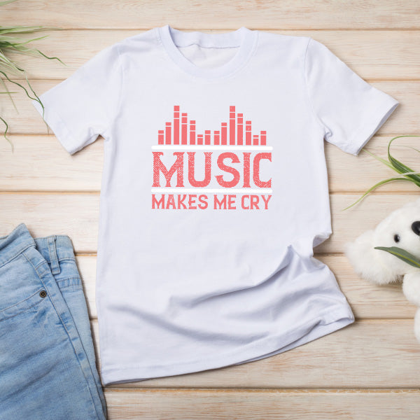 "Music Makes Me Cry" Unisex T-Shirt | Ideal for Music Lovers