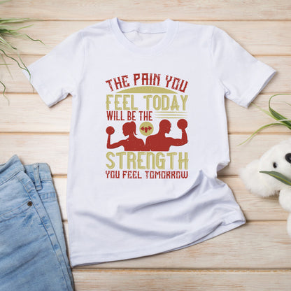 Unisex Equestrian T-Shirt - Strength & Pain Quote | Fitness Focus