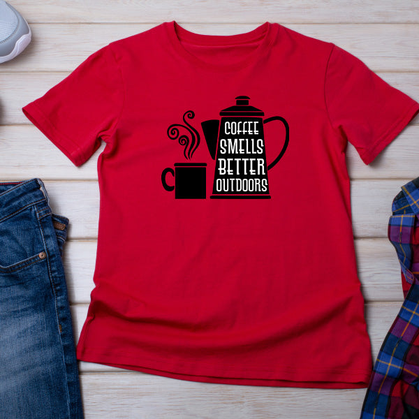 "Coffee Smells Better Outdoors" Unisex T-Shirt | Equestrian Style