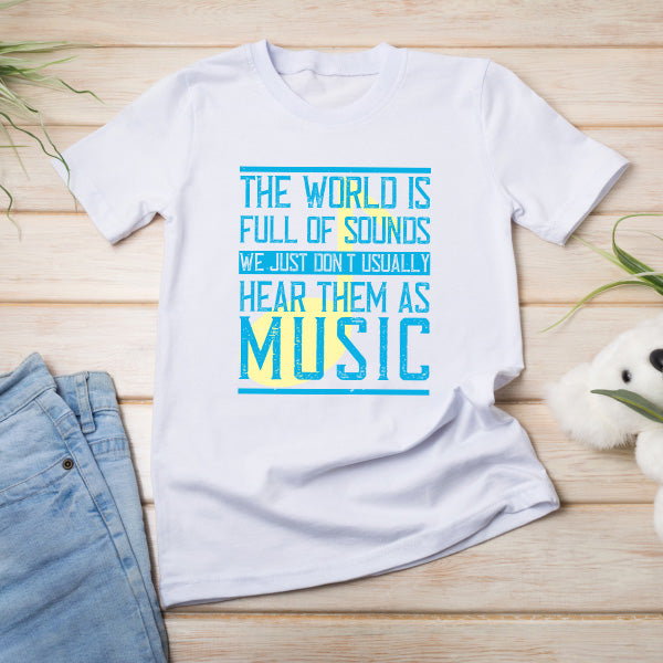 Unisex 'World Is Full Of Sounds' T-Shirt | Music Lovers