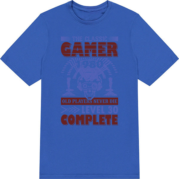 Classic Gamer T-Shirt - "Old Players Never Die" | Premium Apparel