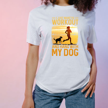 Workout & Hang with My Dog T-Shirt | Essential Gym Apparel