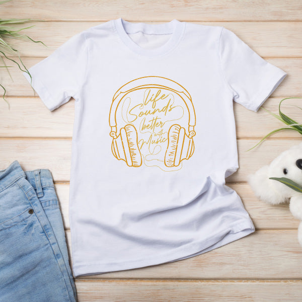 "Life Sounds Better With Music" T-Shirt | Unisex | Shop Now