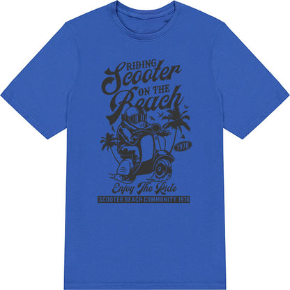 Unisex Motorbike Rider T-Shirt - Beach Ride Design