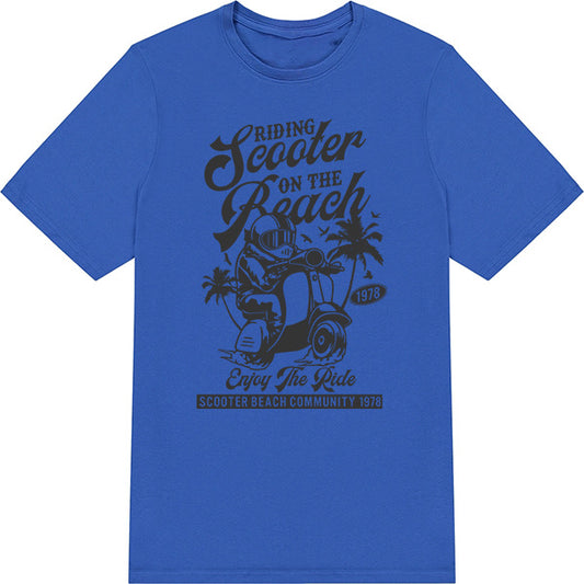 Unisex Motorbike Rider T-Shirt - Beach Ride Design