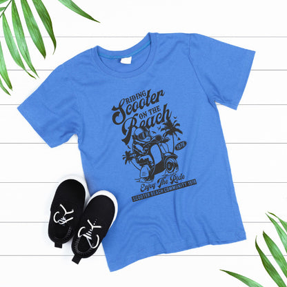 Unisex Motorbike Rider T-Shirt - Beach Ride Design