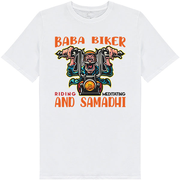 Baba Biker Meditating T-Shirt | Unisex Motorcycle Apparel