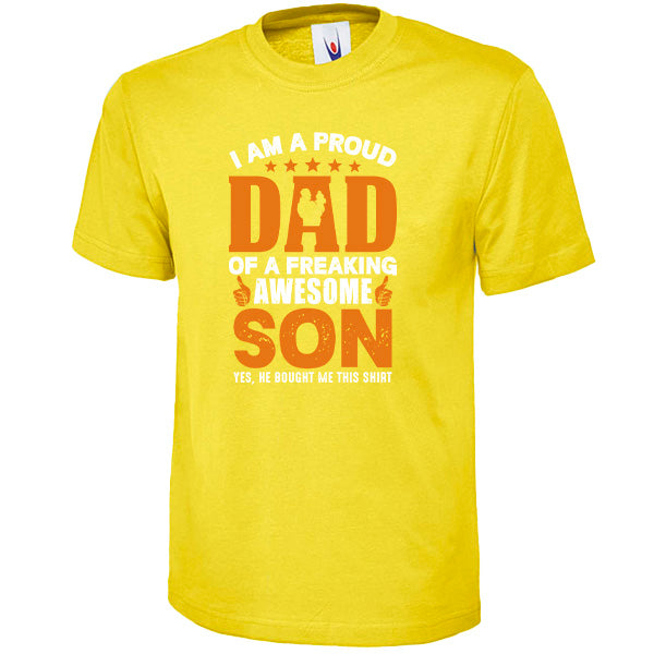 Proud Dad of Awesome Son T-Shirt | Dad's Favorites Collection