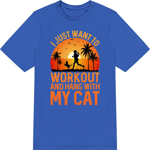 Workout & Hang with My Cat T-Shirt | Essential Gym Apparel