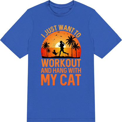 Workout & Hang with My Cat T-Shirt | Essential Gym Apparel