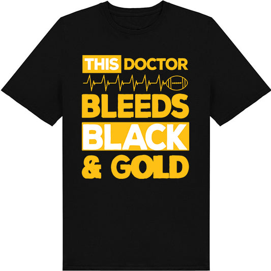 Doctor Bleeds Black & Gold Unisex T-Shirt | Equestrian Apparel