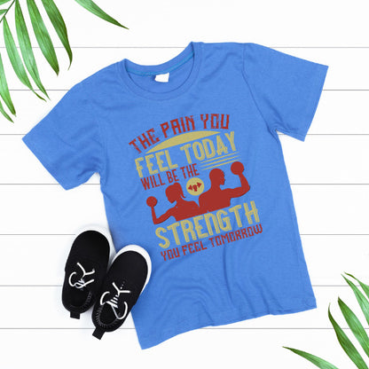 Unisex Equestrian T-Shirt - Strength & Pain Quote | Fitness Focus