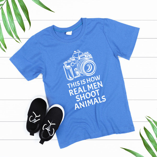 "Real Men Shoot Animals" Unisex T-Shirt | Vegan Vibes