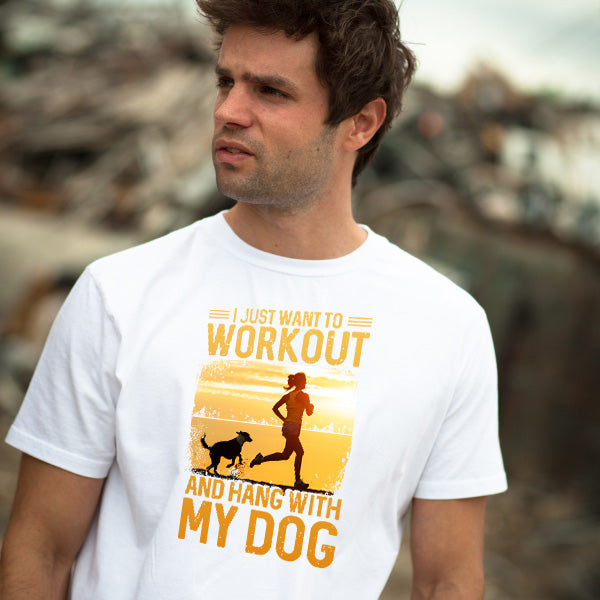 Workout & Hang with My Dog T-Shirt | Essential Gym Apparel