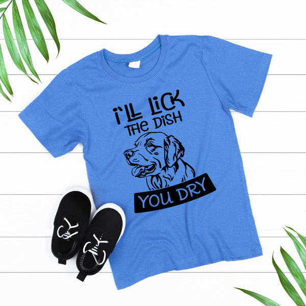 Dog Lover's Unisex T-Shirt - "I'll Lick The Dish You Dry"