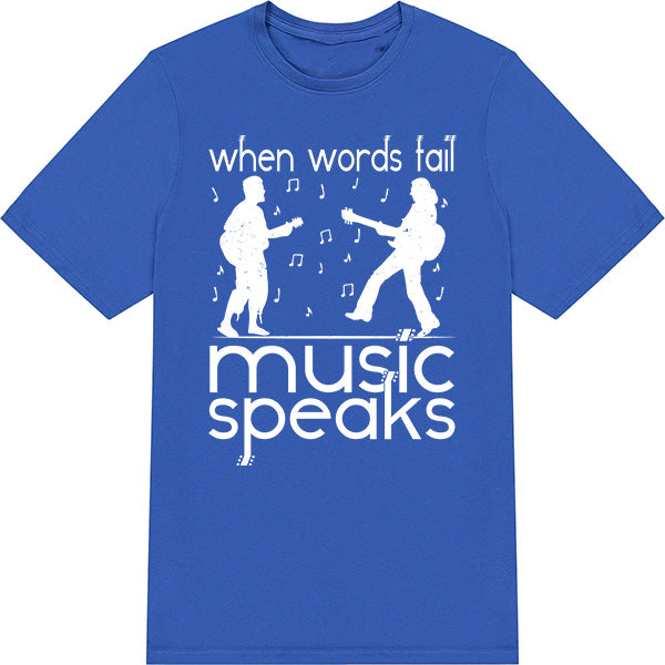 "When Words Fail Music Speaks V2" Unisex T-Shirt | Music Lovers