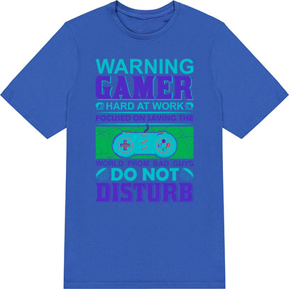 Warning: Gamer Hard at Work T-Shirt | Premium Gaming Gear