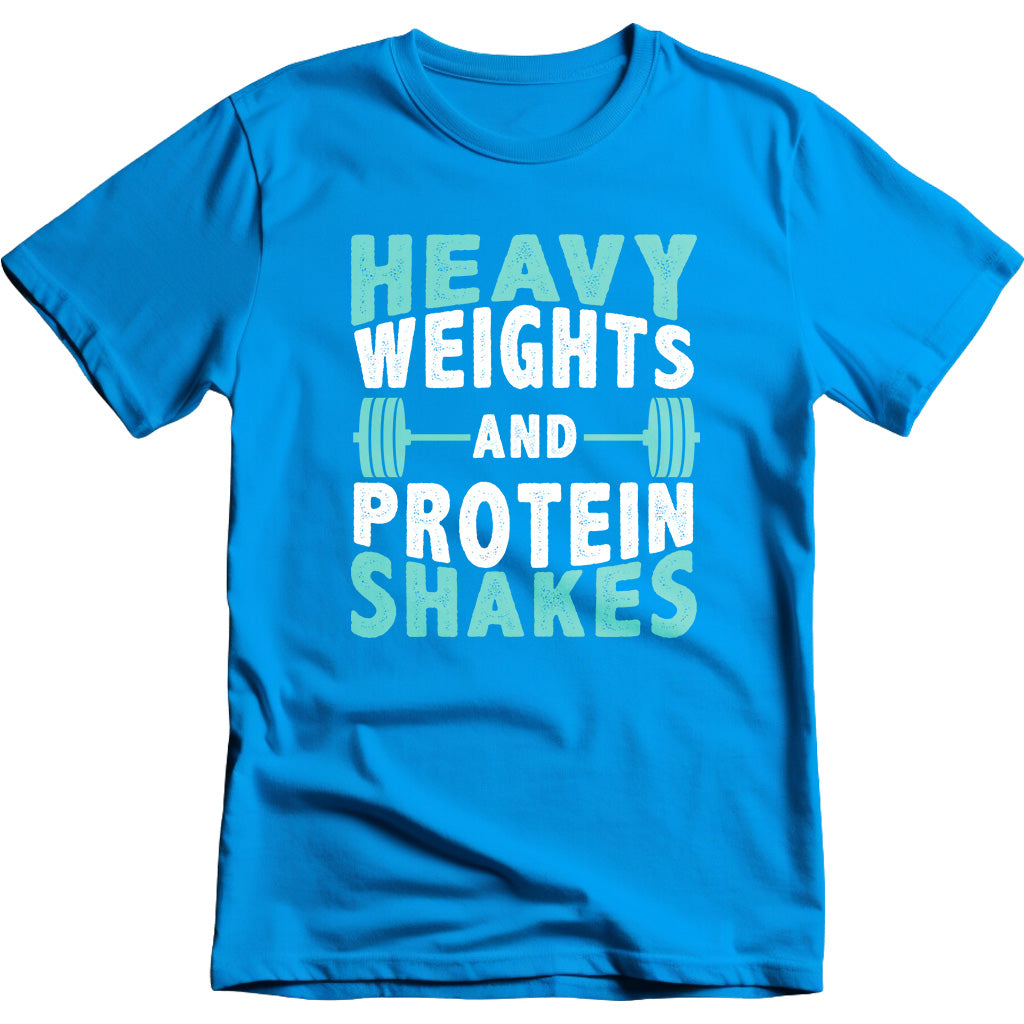 Unisex Heavy Weights & Protein Shakes T-Shirt | Gym Essential