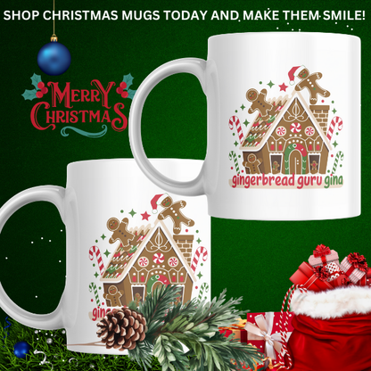 Shop Personalized Gingerbread Guru Gina Christmas Mug - Double-Sided Print