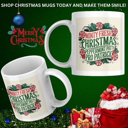 Shop the Peppermint Patty Pro Patrick V4 Personalized Christmas Mug - Double-Sided Print