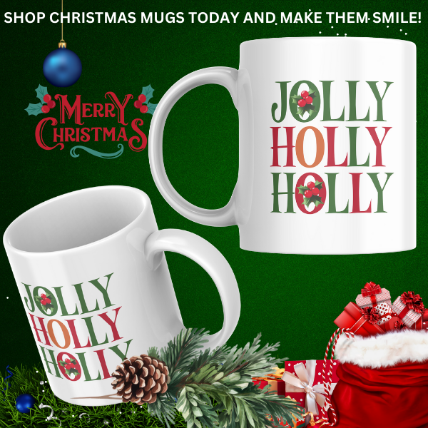 Shop the Jolly Holly Personalized Christmas Mug - Double-Sided Print