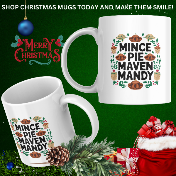 Shop the Personalized Mince Pie Maven Mandy Christmas Mug – Double-Sided Print