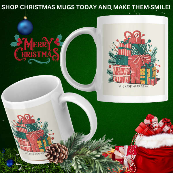 Shop Personalized Christmas Mug by Gift Wrap Guru Greg - Double-Sided Print