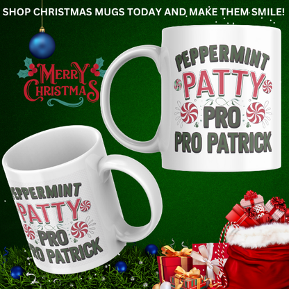 Shop the Peppermint Patty Pro Patrick V2 Personalized Christmas Mug - Double-Sided Print