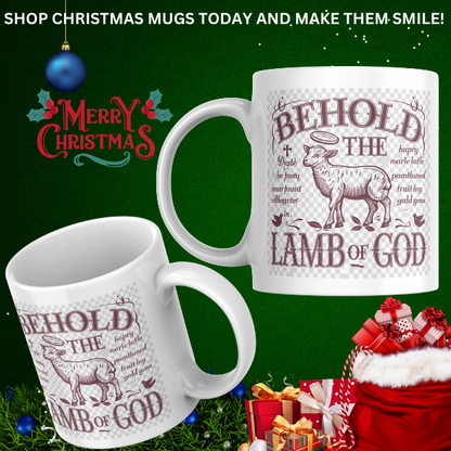 Shop the "Behold the Lamb of God" Christmas Mug - Double-Sided Print