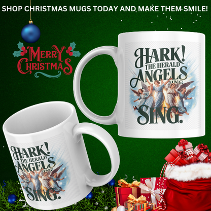 Shop the "Hark! The Herald Angels Sing" Christmas Mug - Double-Sided Print