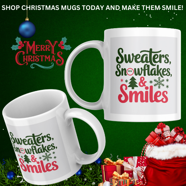 Shop the Festive Snowflake & Smiles Christmas Mug - Double-Sided Print