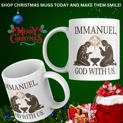 Shop the Immanuel "God with Us" Christmas Mug – Double-Sided Print for Festive Cheer