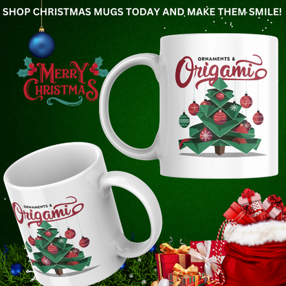 Shop the Family Christmas Mug with Dual-Sided Festive Ornaments & Origami Design