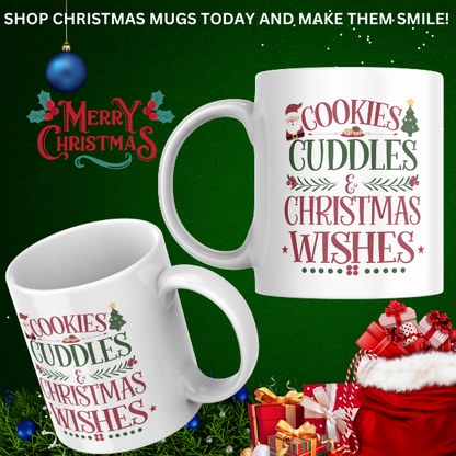 Shop the Family Christmas Mug: Double-Sided Print Featuring Cookies, Cuddles, & Christmas Wishes