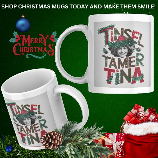 Shop the Personalized "Tinsel Tamer Tina" Christmas Mug - Double-Sided Print