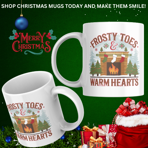 Shop the Family Christmas Mug: "Frosty Toes & Warm Hearts" - Double-Sided Print