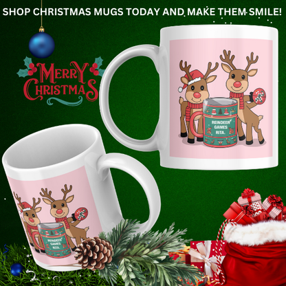 Shop the Personalized Reindeer Games Rita Christmas Mug – Double-Sided Print